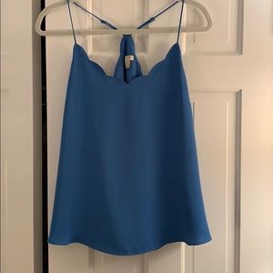 J.Crew Blue Scallop Tank